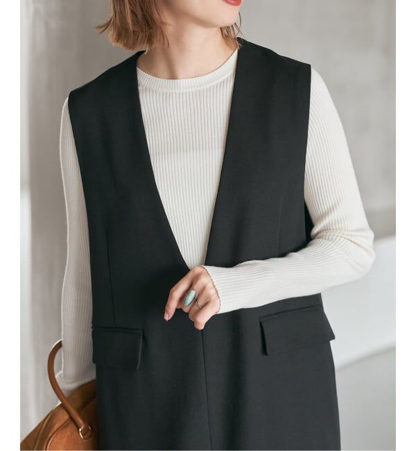 Spick and Span「《WEB限定 / 追加》ウォッシャブル クルーネックリブニット」|ニット・セーター|