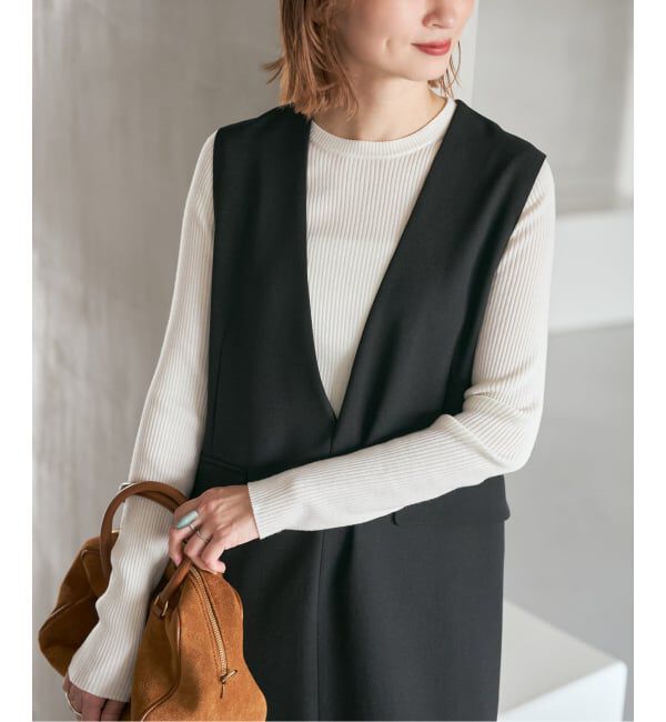 Spick and Span「《WEB限定 / 追加》ウォッシャブル クルーネックリブニット」|ニット・セーター|