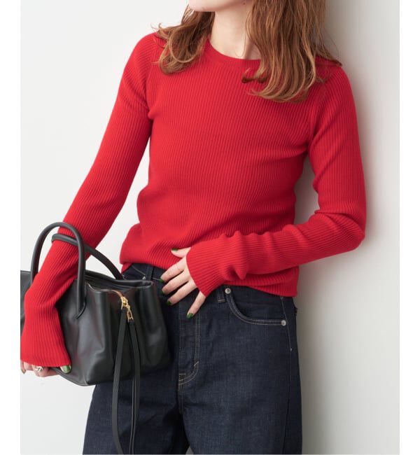 Spick and Span「《WEB限定 / 追加》ウォッシャブル クルーネックリブニット」|ニット・セーター|