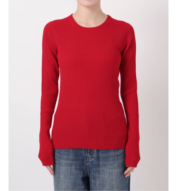 Spick and Span「《WEB限定 / 追加》ウォッシャブル クルーネックリブニット」|ニット・セーター|