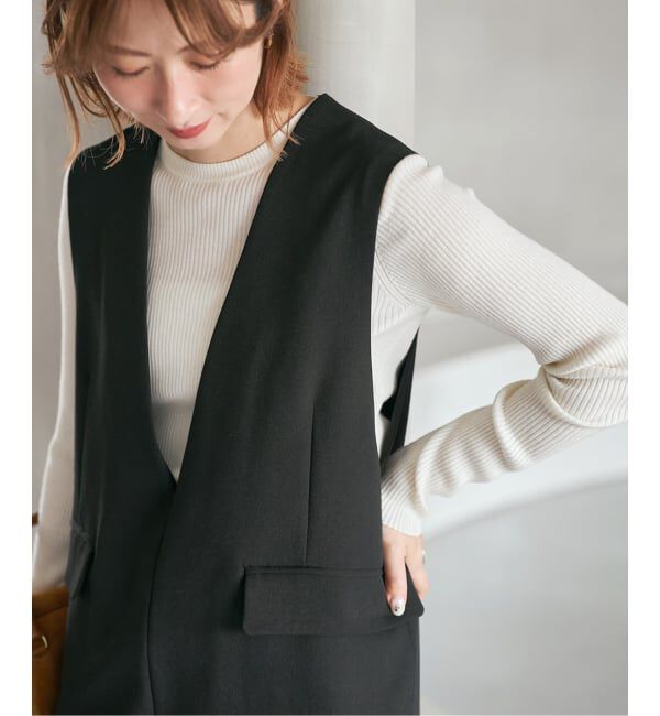 Spick and Span「《WEB限定 / 追加》ウォッシャブル クルーネックリブニット」|ニット・セーター|ホワイト