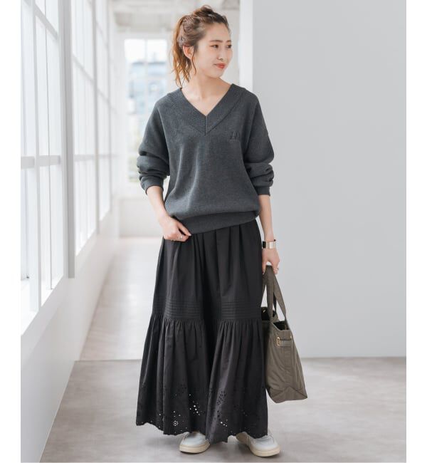 Spick and Span「《追加2》エンブロイダリーレーススカート」|スカート|