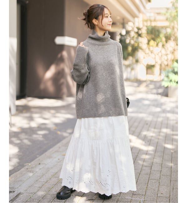 Spick and Span「《追加2》エンブロイダリーレーススカート」|スカート|