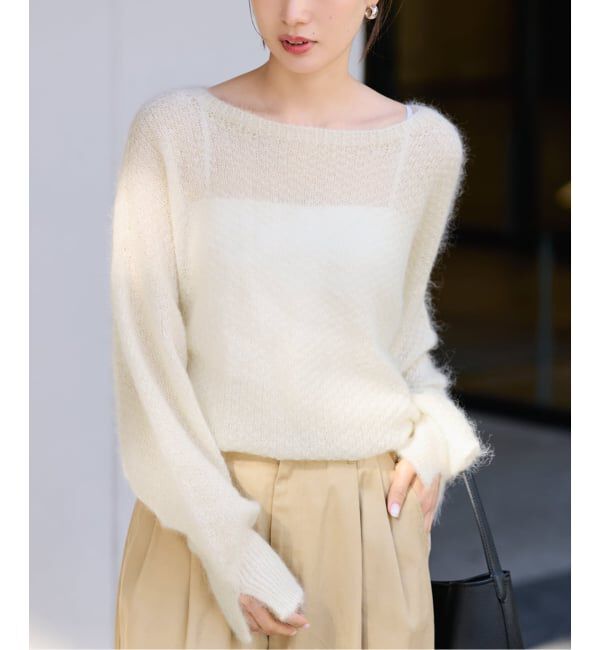 FRAMeWORK「モヘヤmix カノコ柄プルオーバー」|ニット・セーター|