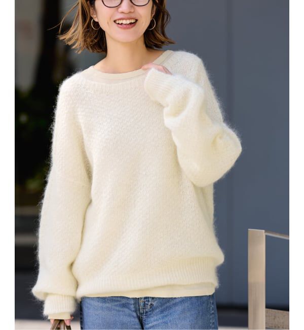 FRAMeWORK「モヘヤmix カノコ柄プルオーバー」|ニット・セーター|