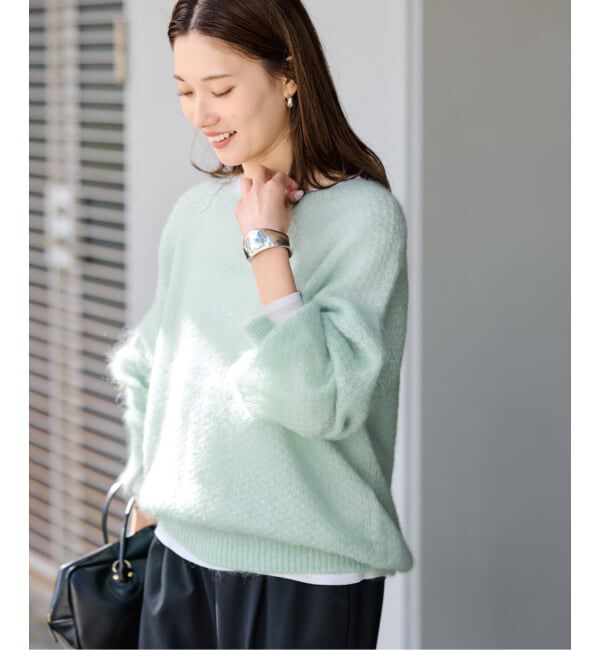 FRAMeWORK「モヘヤmix カノコ柄プルオーバー」|ニット・セーター|