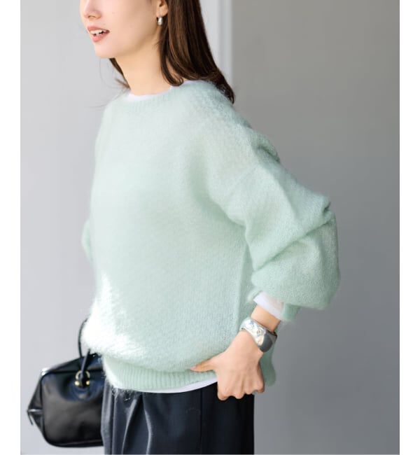 FRAMeWORK「モヘヤmix カノコ柄プルオーバー」|ニット・セーター|