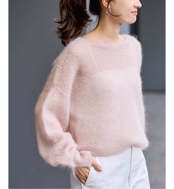 FRAMeWORK「モヘヤmix カノコ柄プルオーバー」|ニット・セーター|