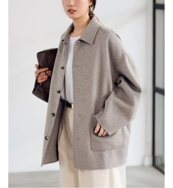 FRAMeWORK「≪追加≫ハミルトンバルカラーミドルコート」|ステンカラーコート|