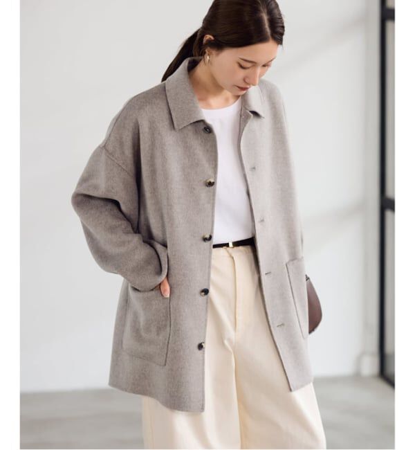 FRAMeWORK「≪追加≫ハミルトンバルカラーミドルコート」|ステンカラーコート|