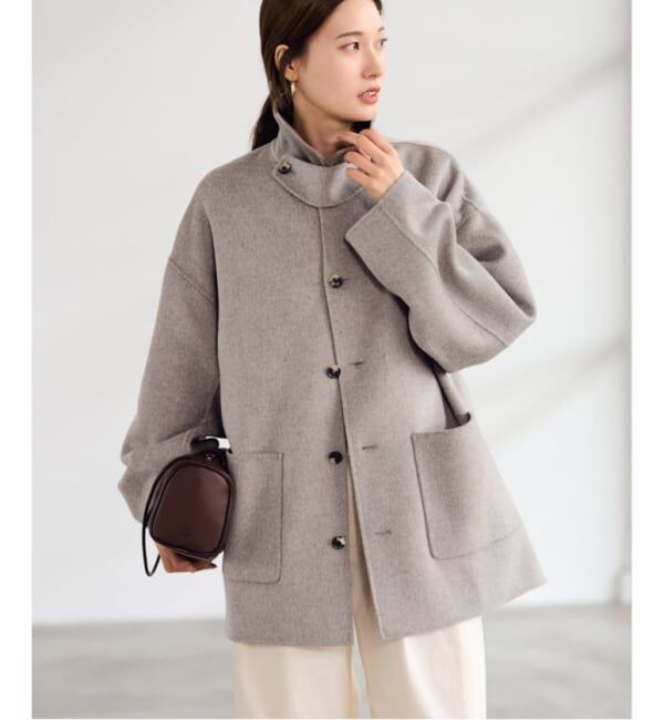 FRAMeWORK「≪追加≫ハミルトンバルカラーミドルコート」|ステンカラーコート|