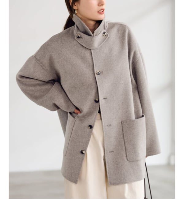 FRAMeWORK「≪追加≫ハミルトンバルカラーミドルコート」|ステンカラーコート|