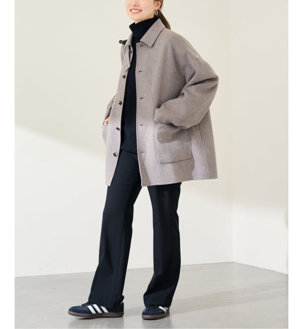 FRAMeWORK「≪追加≫ハミルトンバルカラーミドルコート」|ステンカラーコート|