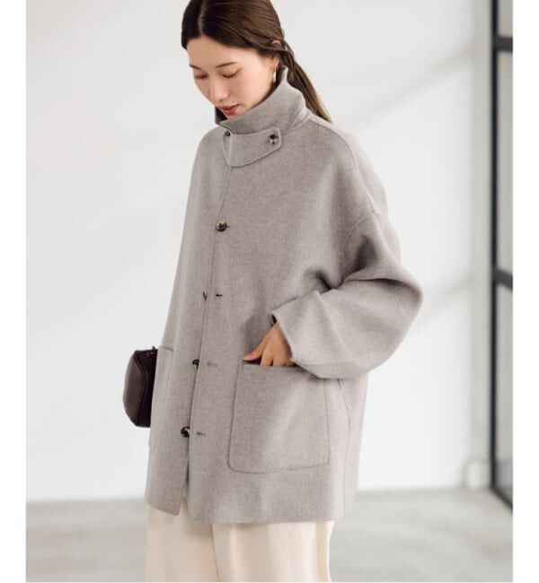 FRAMeWORK「≪追加≫ハミルトンバルカラーミドルコート」|ステンカラーコート|