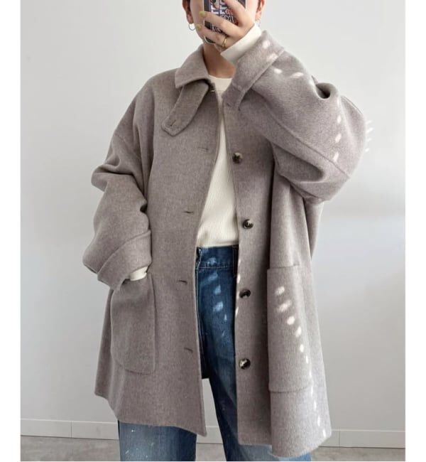 FRAMeWORK「≪追加≫ハミルトンバルカラーミドルコート」|ステンカラーコート|