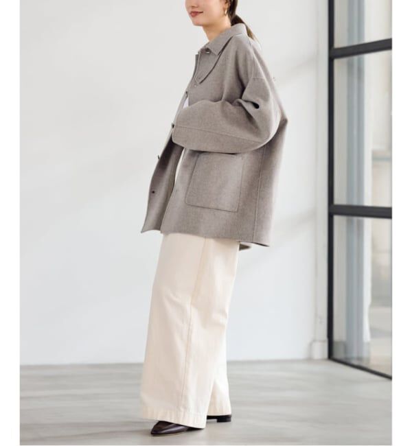 FRAMeWORK「≪追加≫ハミルトンバルカラーミドルコート」|ステンカラーコート|