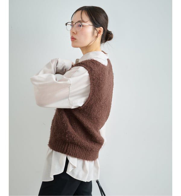 U by SPICK&SPAN「《予約》コットンシャギーニットベスト」|ベスト・ジレ|