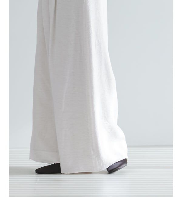 NOBLE「《予約》ファジーリネンフラップフレアパンツ」|スラックス|