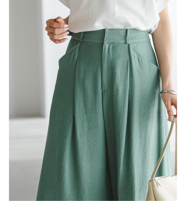 NOBLE「《予約》ファジーリネンフラップフレアパンツ」|スラックス|