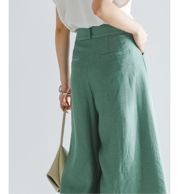 NOBLE「《予約》ファジーリネンフラップフレアパンツ」|スラックス|