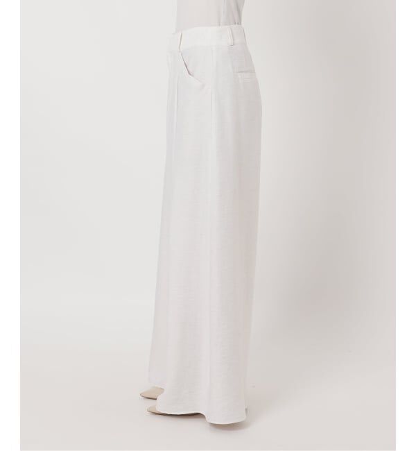 NOBLE「《予約》ファジーリネンフラップフレアパンツ」|スラックス|