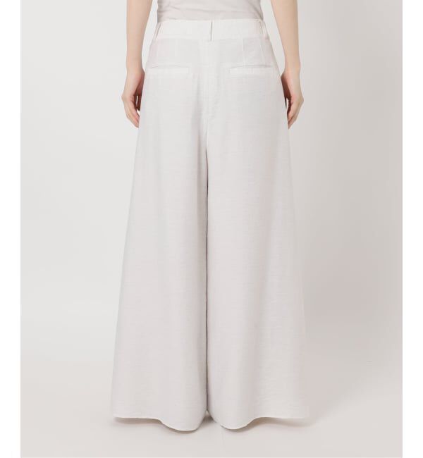 NOBLE「《予約》ファジーリネンフラップフレアパンツ」|スラックス|