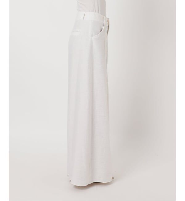 NOBLE「《予約》ファジーリネンフラップフレアパンツ」|スラックス|