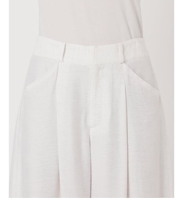 NOBLE「《予約》ファジーリネンフラップフレアパンツ」|スラックス|