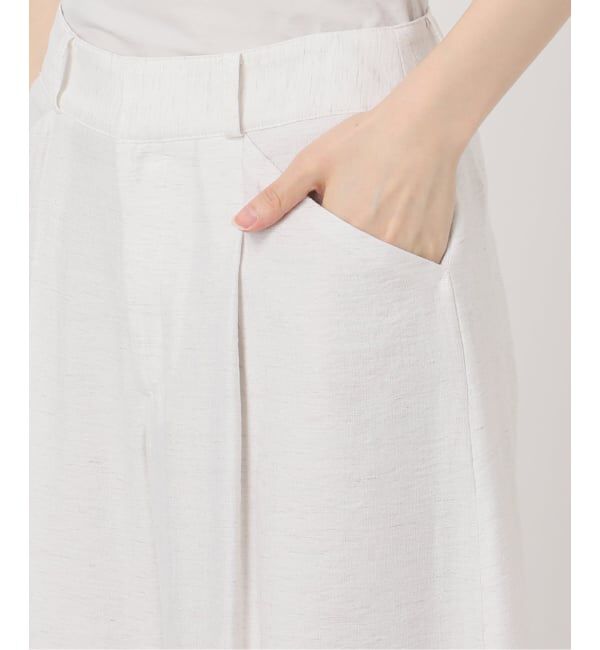 NOBLE「《予約》ファジーリネンフラップフレアパンツ」|スラックス|