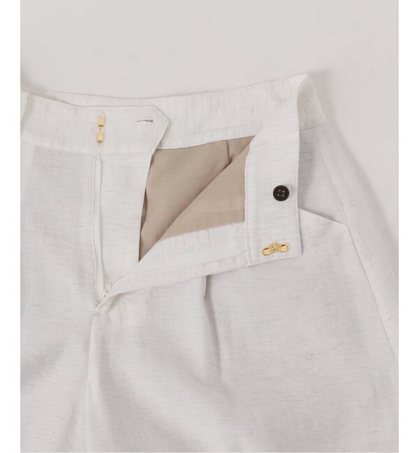 NOBLE「《予約》ファジーリネンフラップフレアパンツ」|スラックス|