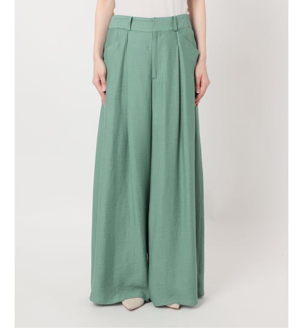 NOBLE「《予約》ファジーリネンフラップフレアパンツ」|スラックス|