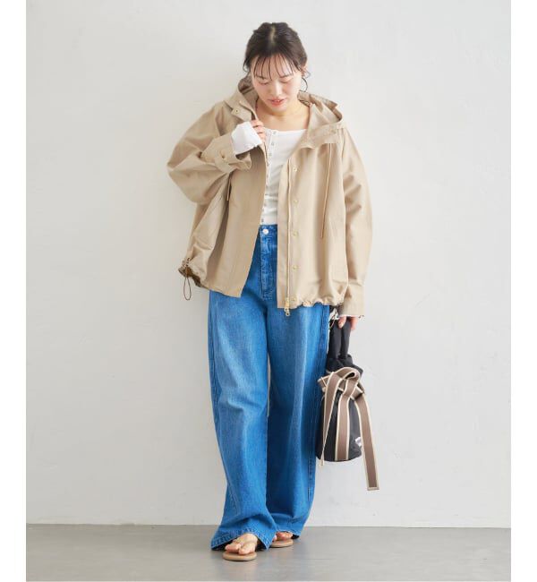 U by SPICK&SPAN「《予約》コットン/ナイロングログランフレアブルゾン」|ブルゾン・スタジャン|