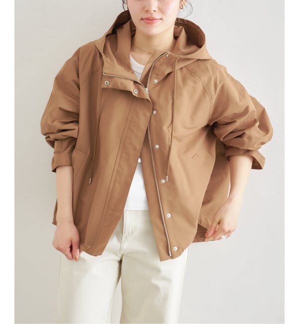 U by SPICK&SPAN「《予約》コットン/ナイロングログランフレアブルゾン」|ブルゾン・スタジャン|ブラウン D