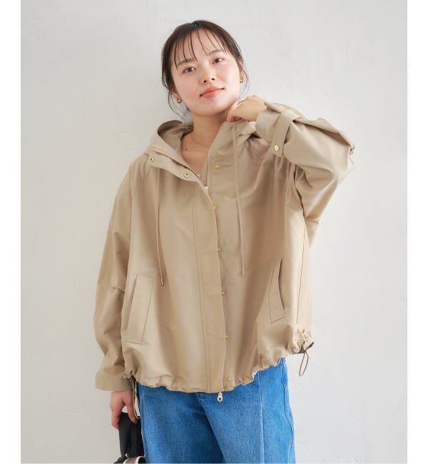 U by SPICK&SPAN「《予約》コットン/ナイロングログランフレアブルゾン」|ブルゾン・スタジャン|ベージュ