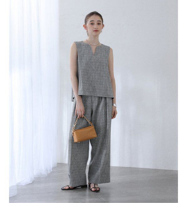  「【洗える】ツイードワイドパンツ」|スラックス|