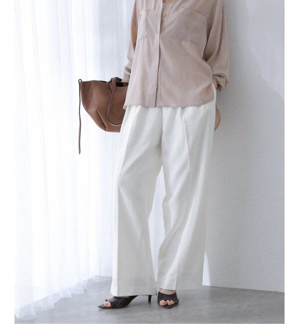  「【洗える】ツイードワイドパンツ」|スラックス|