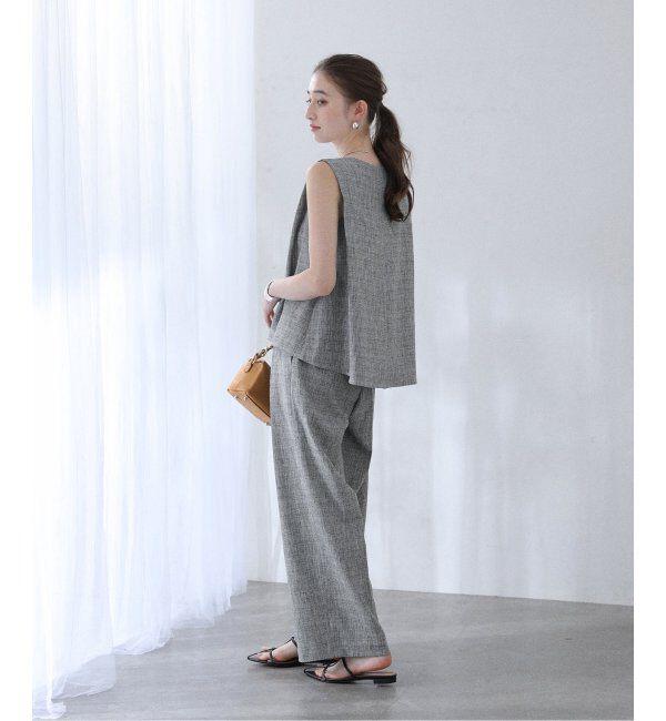  「【洗える】ツイードワイドパンツ」|スラックス|