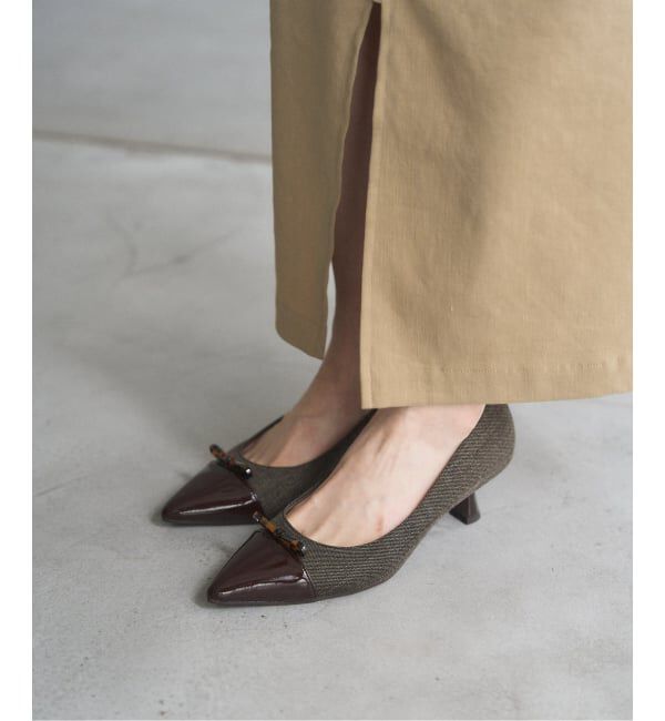  「5cmポインテッドマーブルリボンパンプス」|パンプス|