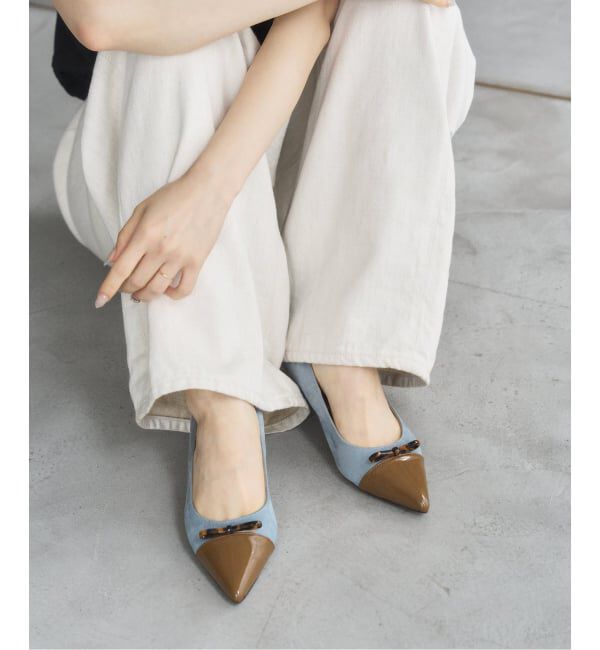  「5cmポインテッドマーブルリボンパンプス」|パンプス|