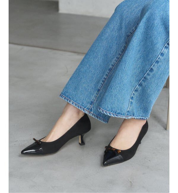  「5cmポインテッドマーブルリボンパンプス」|パンプス|