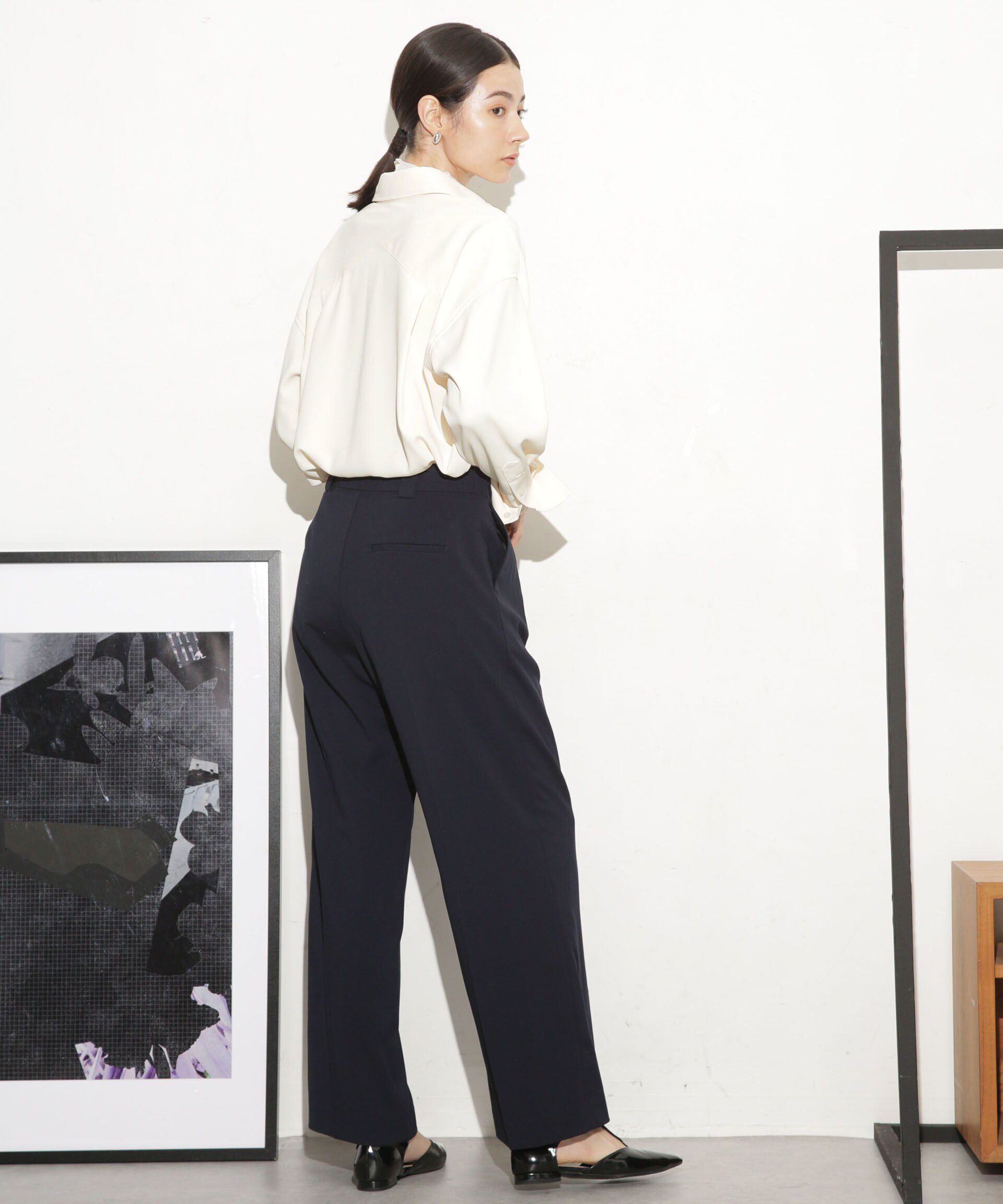 nano･universe「バッククロスドレープシャツ」|シャツ・ブラウス|