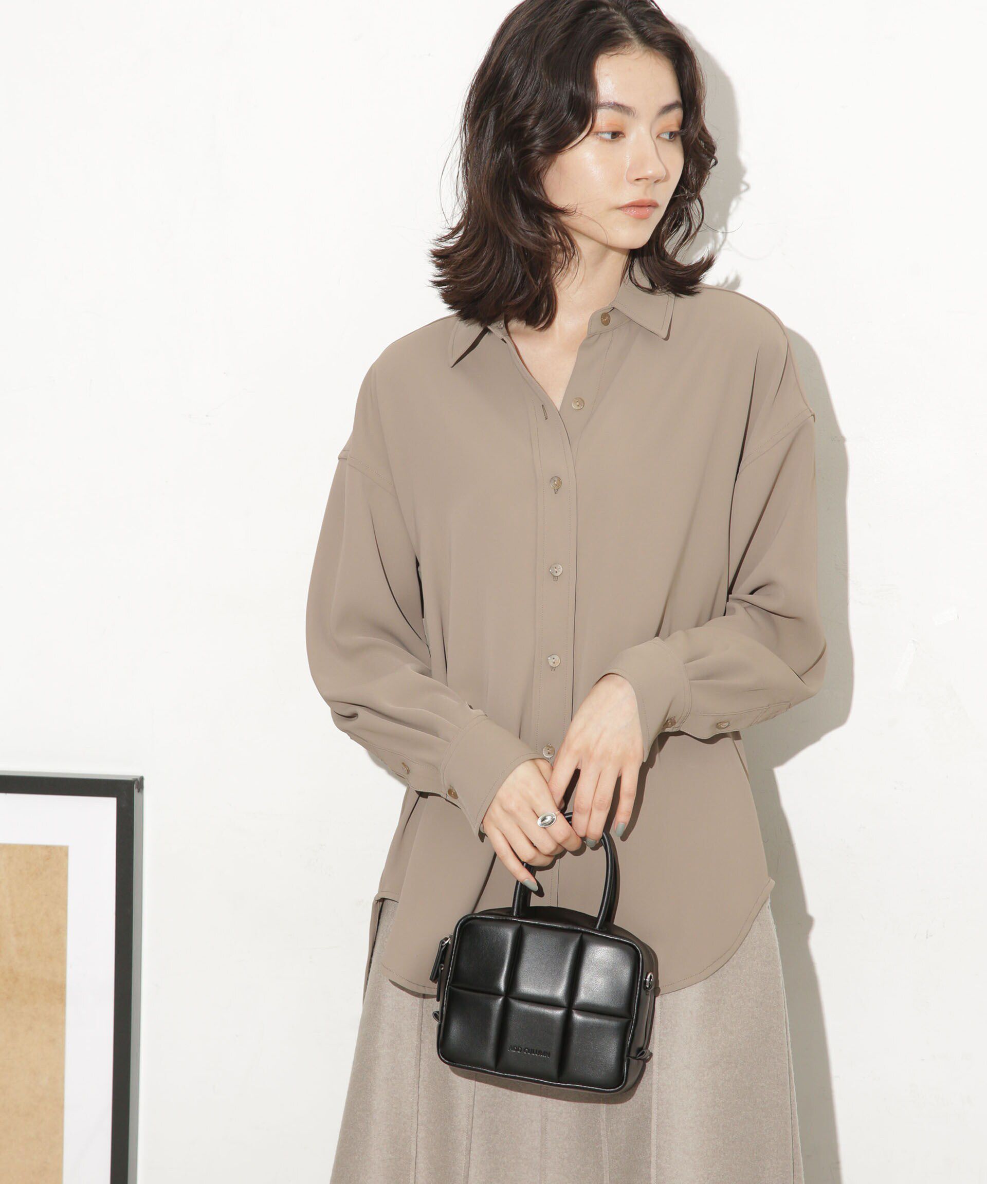 nano･universe「バッククロスドレープシャツ」|シャツ・ブラウス|モカ3