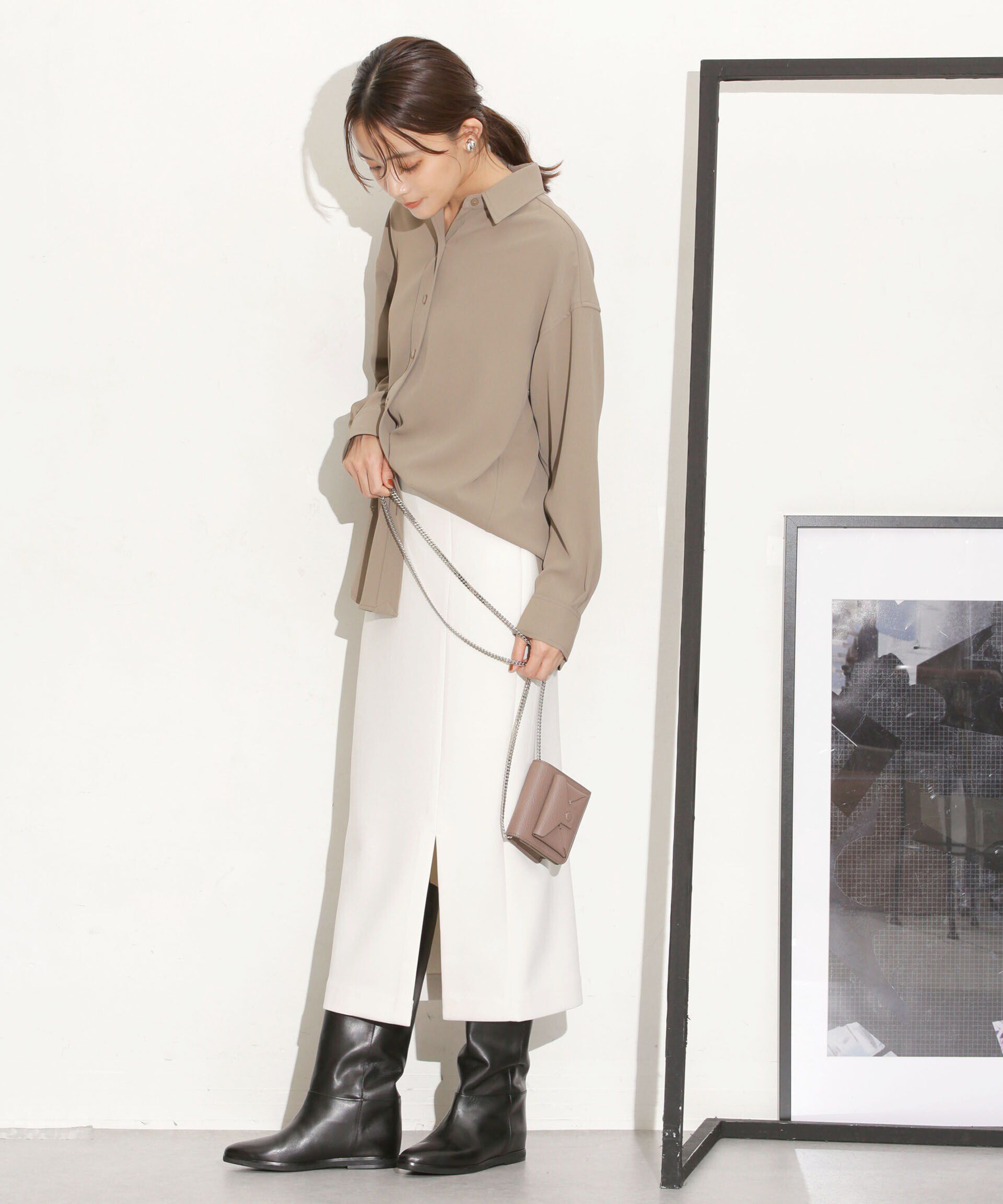 nano･universe「バッククロスドレープシャツ」|シャツ・ブラウス|