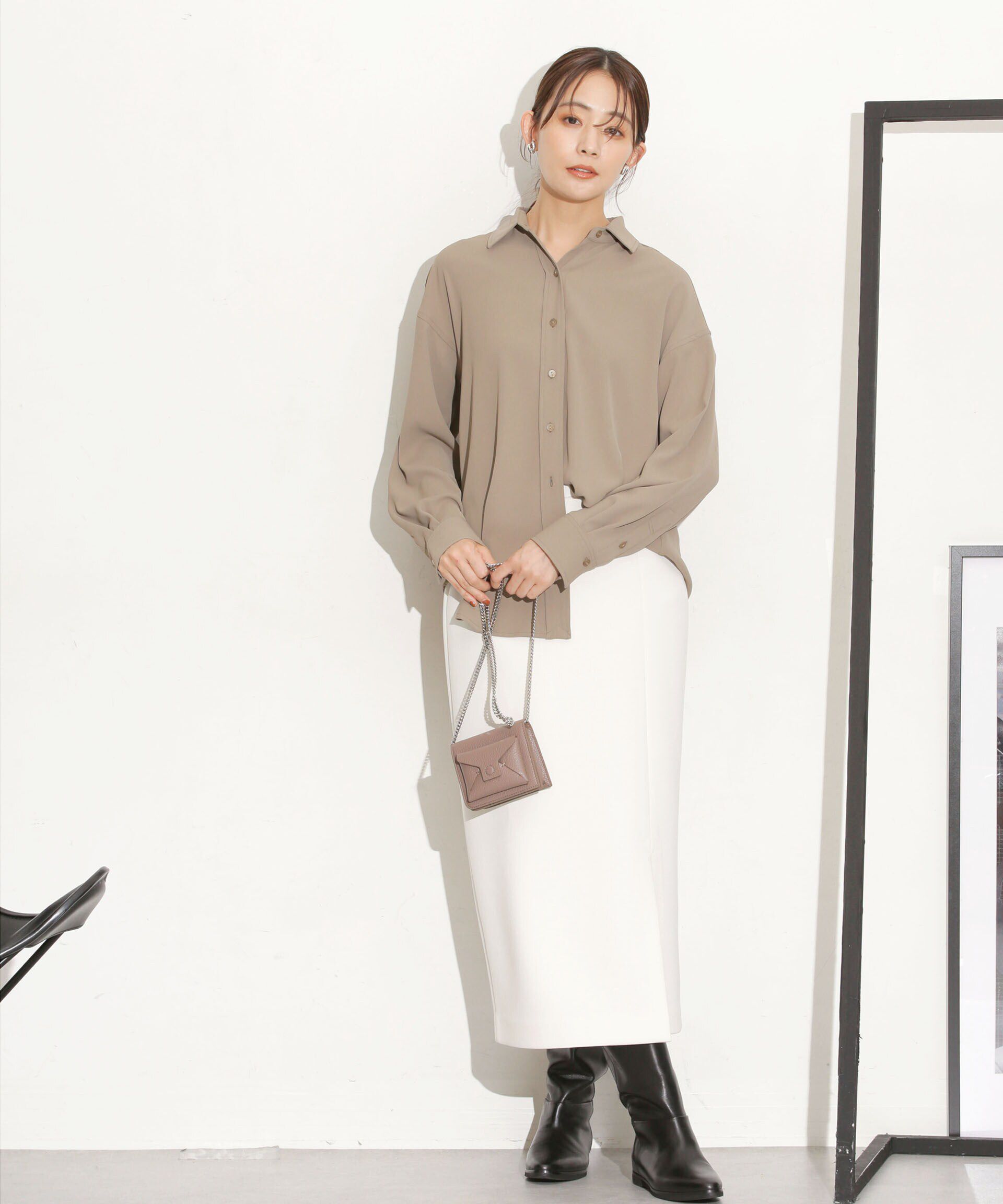 nano･universe「バッククロスドレープシャツ」|シャツ・ブラウス|