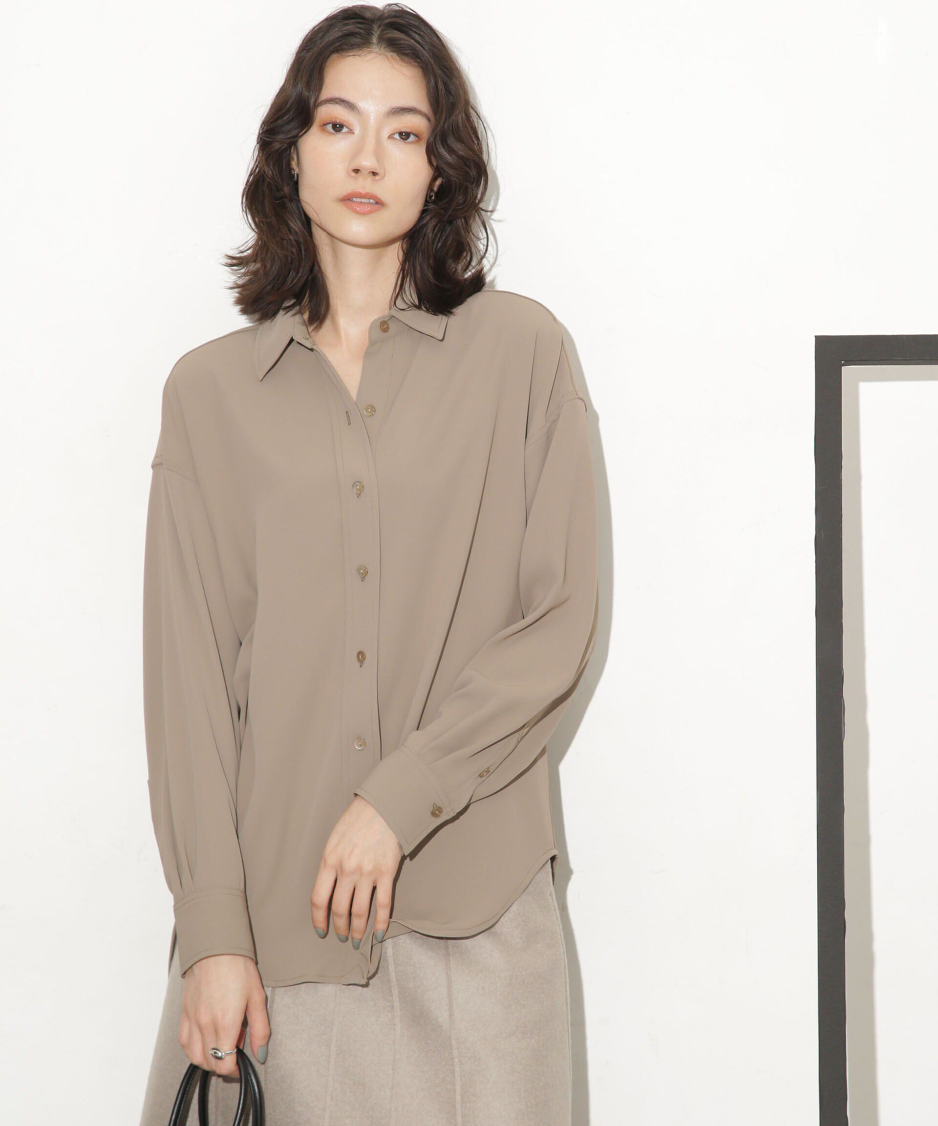 nano･universe「バッククロスドレープシャツ」|シャツ・ブラウス|