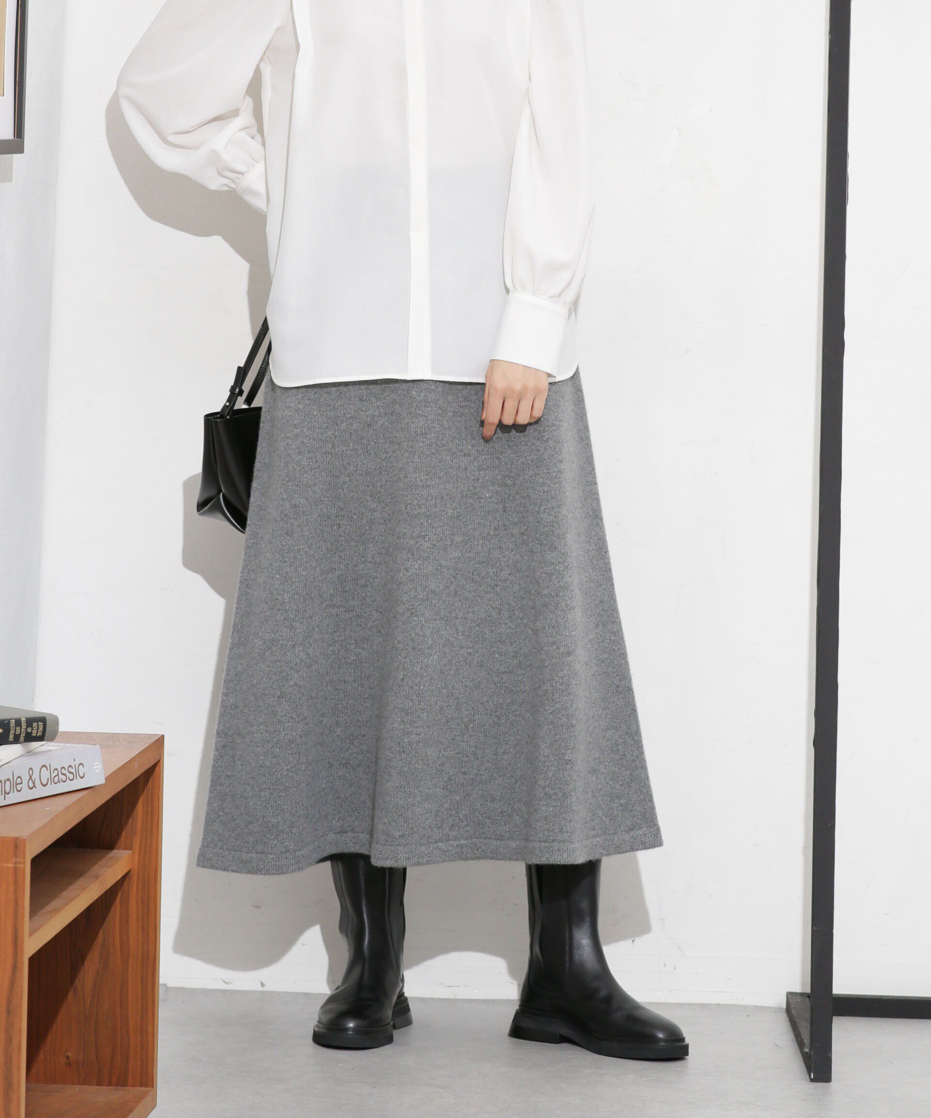 nano･universe「MUSIC ウールカシミヤフレアスカート(セットアップ可)」|スカート|グレー