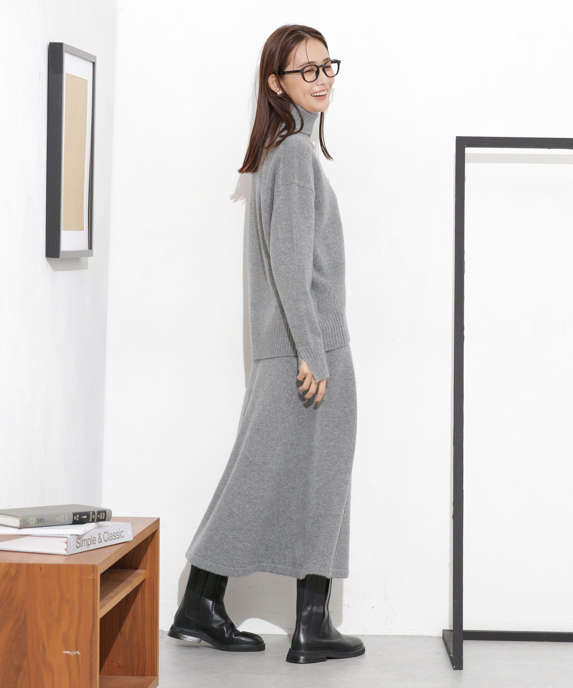 nano･universe「MUSIC ウールカシミヤフレアスカート(セットアップ可)」|スカート|