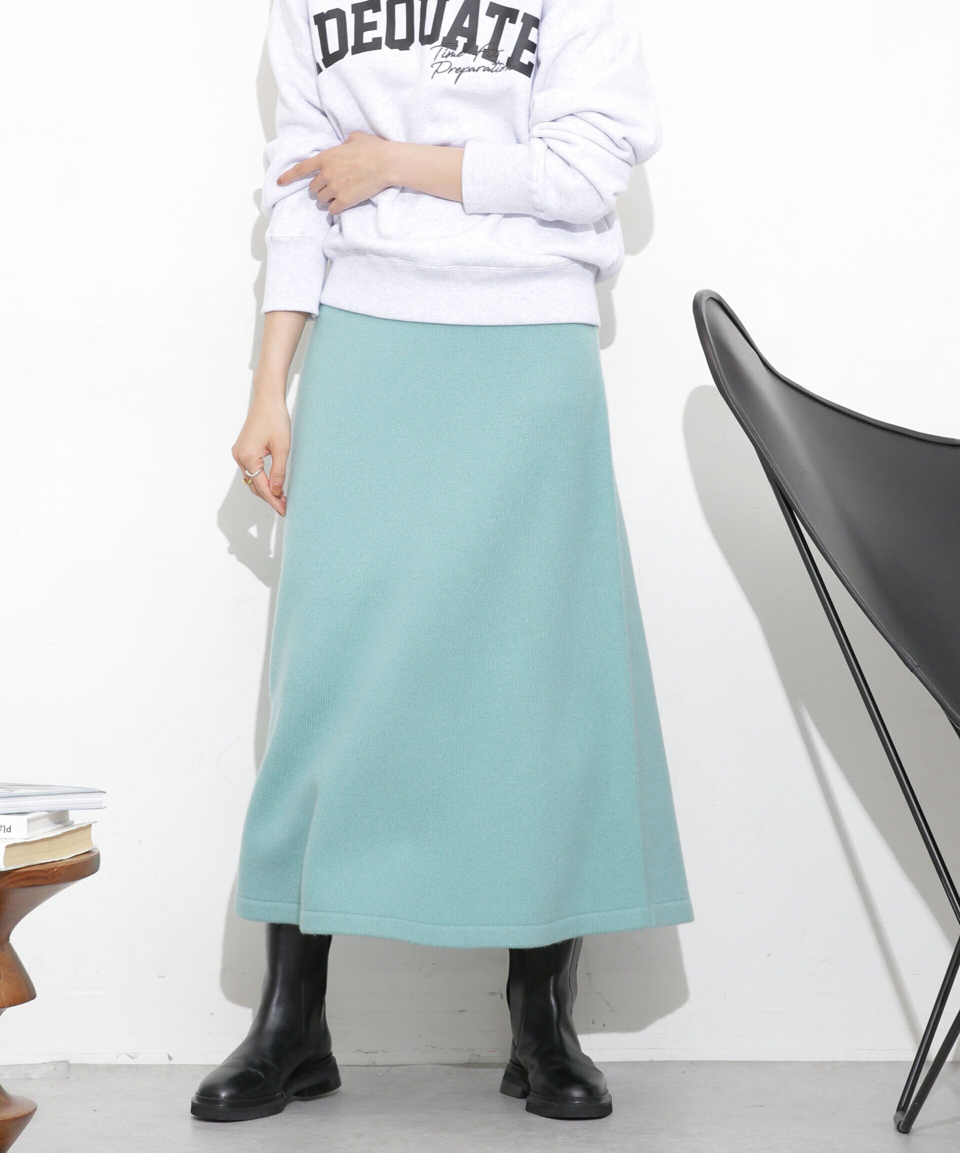 nano･universe「MUSIC ウールカシミヤフレアスカート(セットアップ可)」|スカート|L.ブルー1