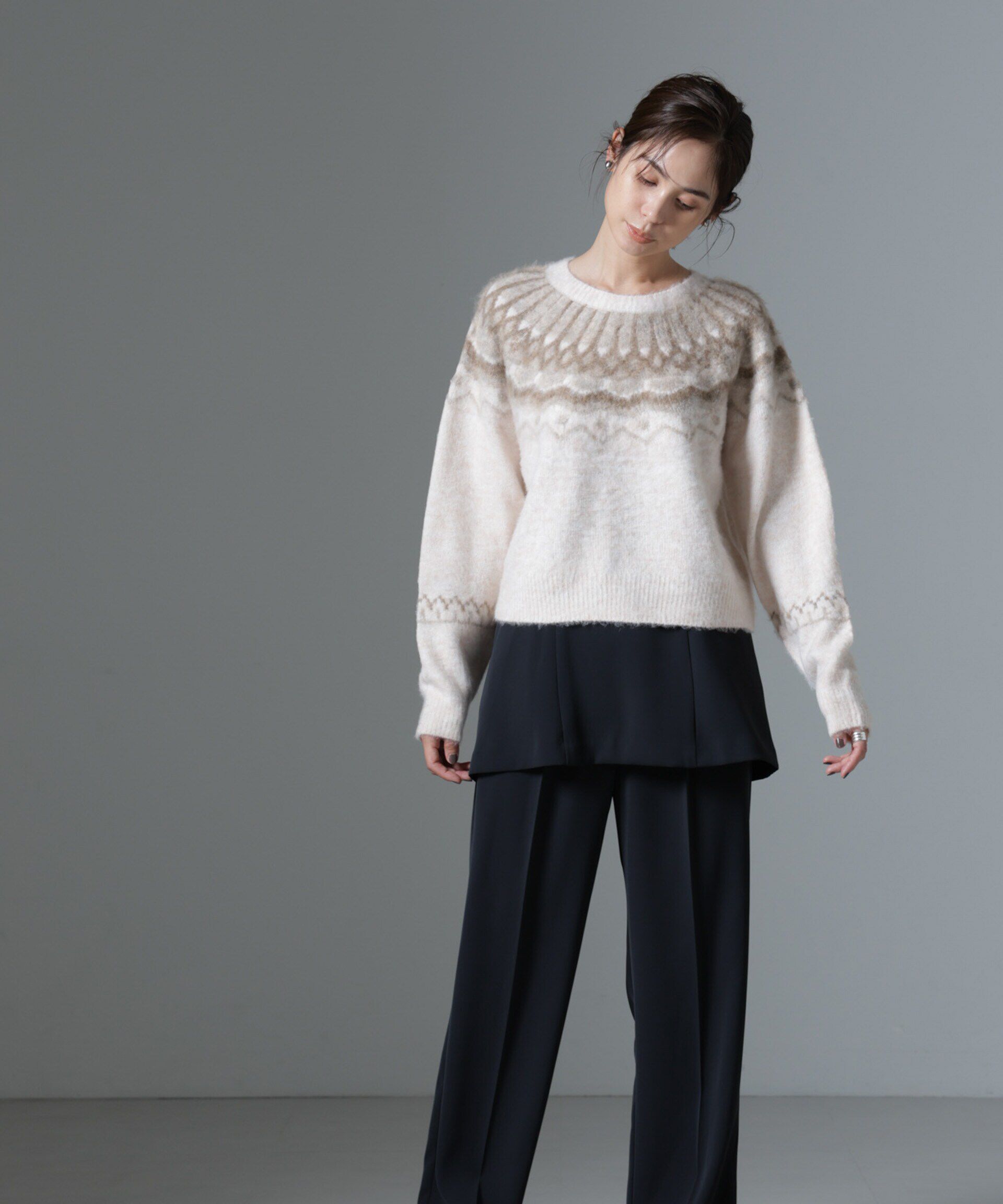 nano･universe「求心柄ニット」|ニット・セーター|