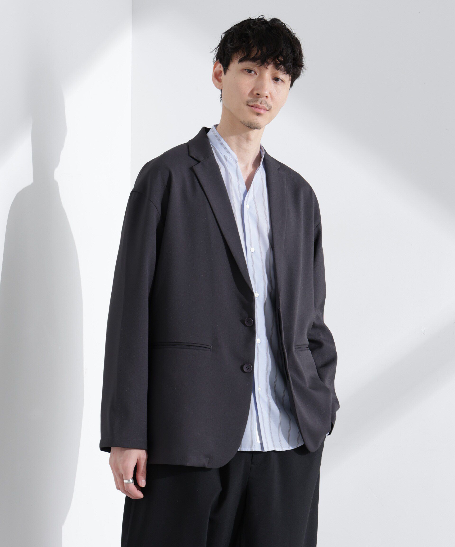 nano･universe「ドレープワイドジャケット（セットアップ可）」|テーラードジャケット|